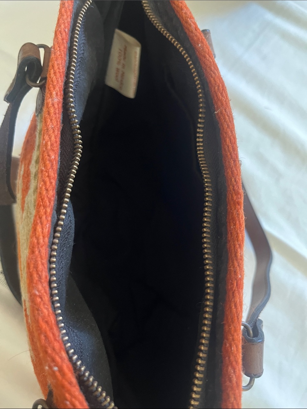 Artisan Aztec Shoulder Bag in Rust, Olive & Cream - Picture 6 of 6